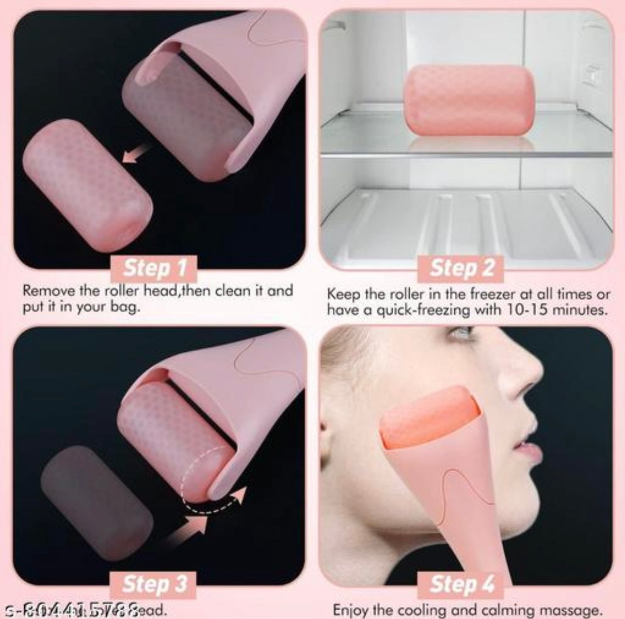 Manual Facial Cleansing Brush Ice Face Roller (Pack of 2)